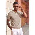 thumbnail image 2 of COOFANDY Mens Golf Polo Shirts Short Sleeve Textured Polo Shirts Slim Fit Button Polo T-Shirt Classic Summer Collared Golf Shirt, 2 of 5