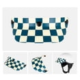 thumbnail image 2 of Mistaha Vintage Style Motorcycle Helmet Visor in Blue and White - Sun Protection Half Helmet Brim with Three Snap Buttons - Resin Material - 18cm Size - Lightweight Design, 2 of 6