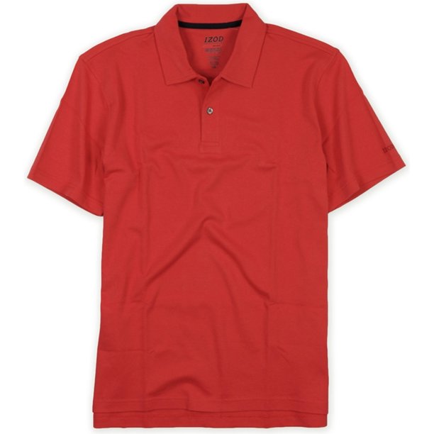 IZOD Polo de rugby para hombre Basix Sun Control Upf 15, rojo, grande IZOD polo, rugbi