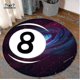 thumbnail image 4 of Billiard 8 Ball Design Non-Slip Rug Round Bathroom Floor Mat for Kids Bedroom & Living Room 120cm Black Carpet, 4 of 5