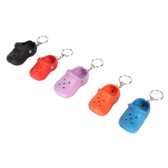 Llavero Tipo Zapatilla, 5 Piezas Naranja Negro Exquisito Rojo Violeta Lago Azul Zapatos Multiusos Con Agujeros Para La Playa Llaveros Para Teléfono Celular Para Mochila