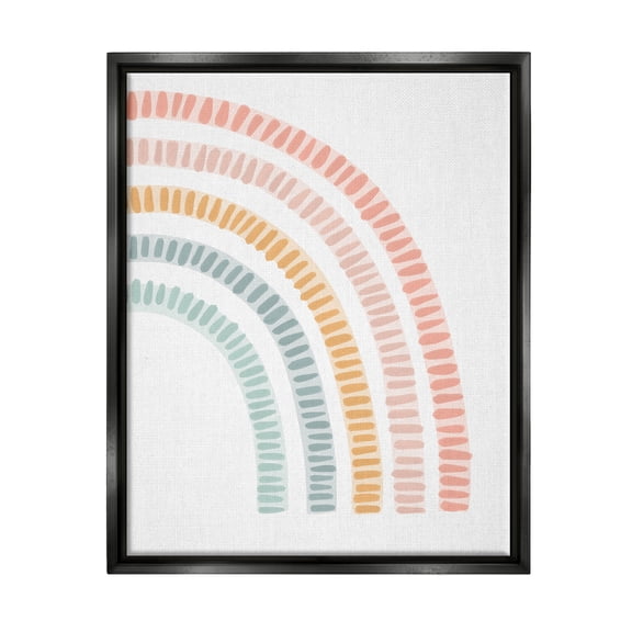 Stupell Industries Minimal Patterned Rainbow Landscape Painting Black Floater Framed Canvas Art Print Wall Art, 17 x 21