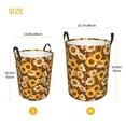 thumbnail image 2 of Lsque Brown Wood Grain Sunflower B pattern Laundry Hamper Basket, Tall Woven Rope Hamper Basket for Clothes, Lightweight Storage Basket, Collapsible Waterproof-, 2 of 8