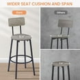 thumbnail image 4 of Yoneston 3 Pieces Round Bar Stool Set with Shelves, Pub Table Upholstered Stool with Backrest, Gray, 4 of 10