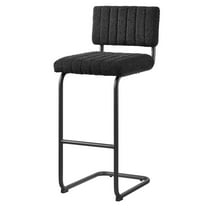 Bar Stool Chair Barstool, Set of 2, Black, Fabric, Metal, Mid Century Pub Cafe Bistro Dining Kitchen, Modern Contemporary HB34859