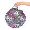 thumbnail image 2 of Modern Round Floor Cushion with Handle, Sketch Artist Scraps of Geometric Triangles Stars Retro Creative Graphic Print, Decorative Pillow for Living Room & Dorms, 18" Round, Multicolor, by Ambesonne, 2 of 4