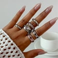 thumbnail image 5 of Pack of 6 Adjustable Stackable Rings Featuring Gemstones for Comfort Fit and Multiple Fashion Combinations, 5 of 8
