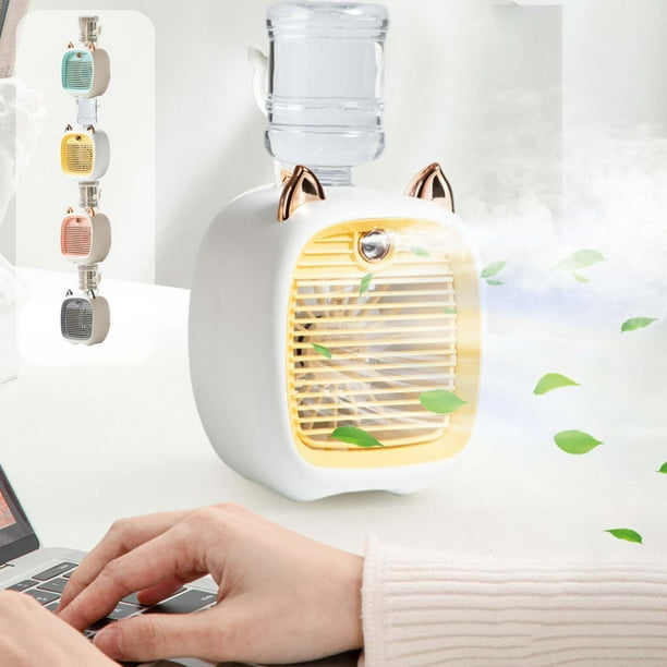 Mini Ventilador Usb, Enfriador Portátil Turbo Nebulizador, Humidificador Recargable con Rociador de Agua, Control Silencioso de 3 Velocidades, Multiusos para El Hogar y La Oficina, Diseño Compacto, 1