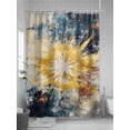 thumbnail image 5 of Impressionist Style Shower Curtain Set ，Waterproof Fabric Shower Curtains Modernism Gold Blue Soft Abstract Shower Curtains for Bathroom,Bathroom Decor 54x"78", 5 of 6
