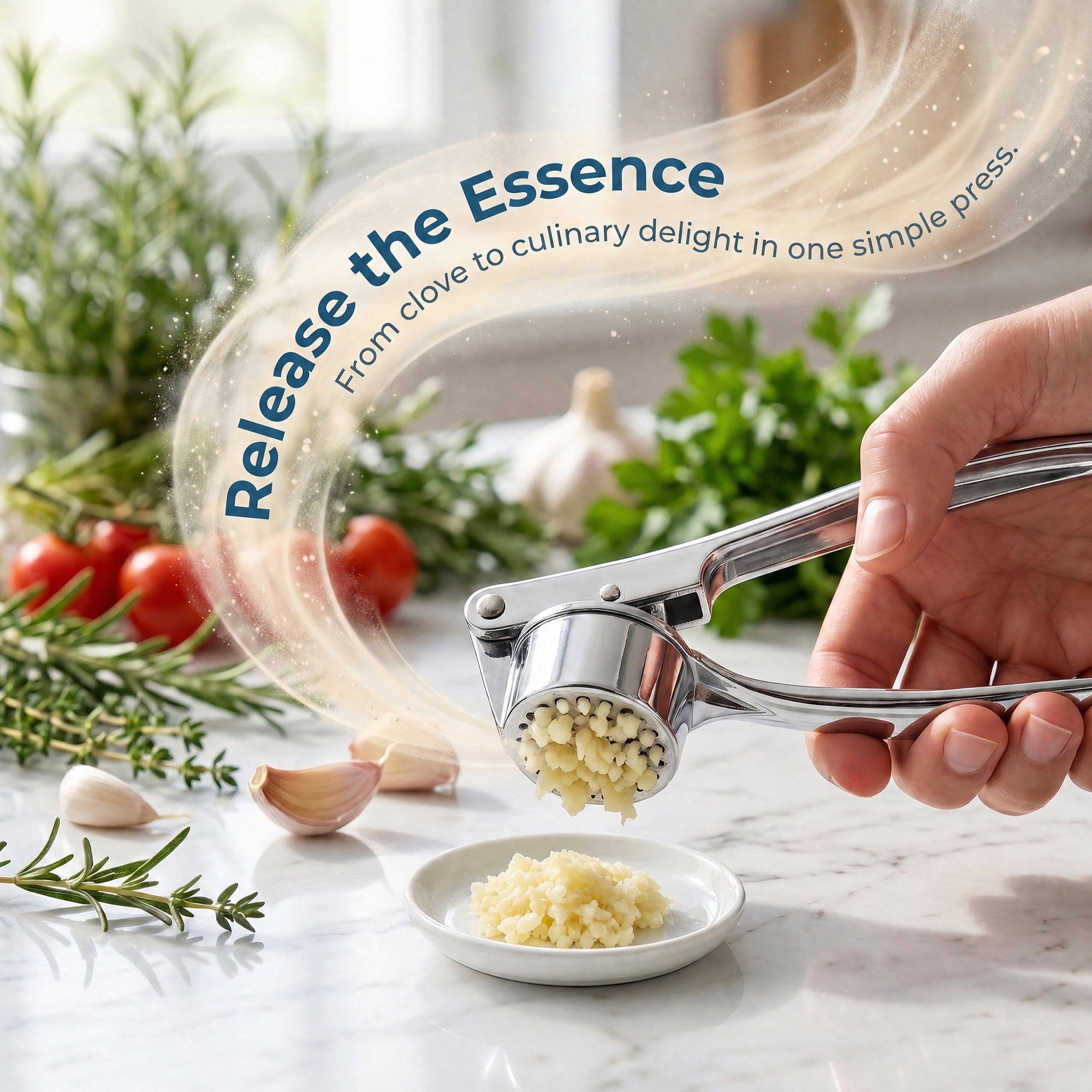 Unique Bargains Chopper Food Processor Ergonomic Long Handle Garlic Squeezer Silver-4