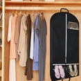 thumbnail image 3 of Heavy-Duty Garment Bag - Home, Dustproof, Closet Wardrobe Organizer, Dress Coat Shirt Hanging Bag with 2 Pockets, Handles, 3 of 8
