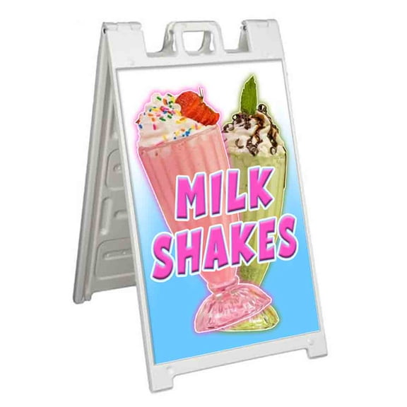 Milk Shakes (24" X 36") Standard A-Frame Signicade, Includes Decal Applied To Stand