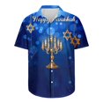 thumbnail image 5 of Bzhegqhd Men's Fashion Casual Hanukkah Printed Shirt Short Sleeve Button Up Short Sleeve Lapel Shirt, 5 of 5