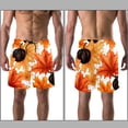 thumbnail image 3 of luoweisi Men's Beach Shorts Quick Dry Swim Trunks with Mesh Lining Maple Leaf Pumpkin 2XL, 3 of 5