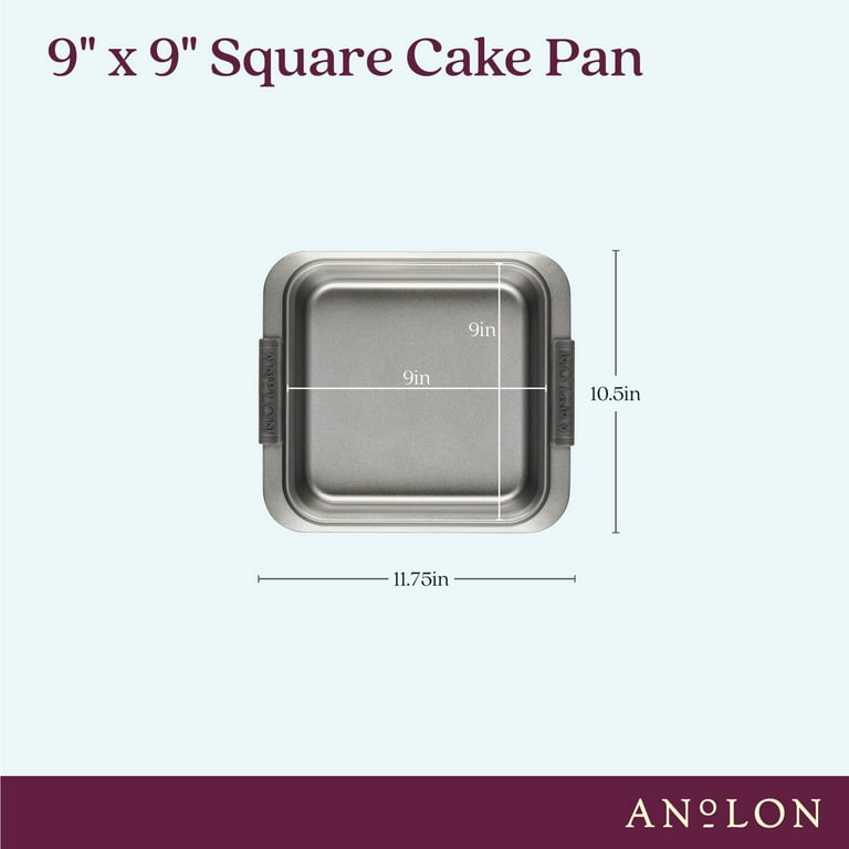 Anolon Advanced Nonstick Baking Pan With Lid / Nonstick Cake Pan With Lid,  Rectangle - 9 Inch x 13 Inch, Gray