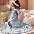 thumbnail image 1 of Lindo pijamas de lana Coral largo y grueso parejas bata de perro jengibre ropa de dormir azul ropa de invierno para el hogar mono de felpa suave, 1 of 5