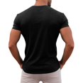 thumbnail image 4 of Men's Outdoor Solid V-Neck T-Shirt Casual Quick-Dry Breathable Moisture-Wicking Short-Sleeve Summer Active Tops,Black,M, 4 of 5