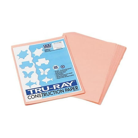 Tru-Ray Sulphite Construction Paper, 9 x 12 Inches, Salmon, 50 Sheets