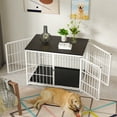 thumbnail image 4 of Wisfor 42 inch White Heavy Duty Dog Crate Kennel Cage, TV stand, Wood End Side Table, Furniture, 4 of 5