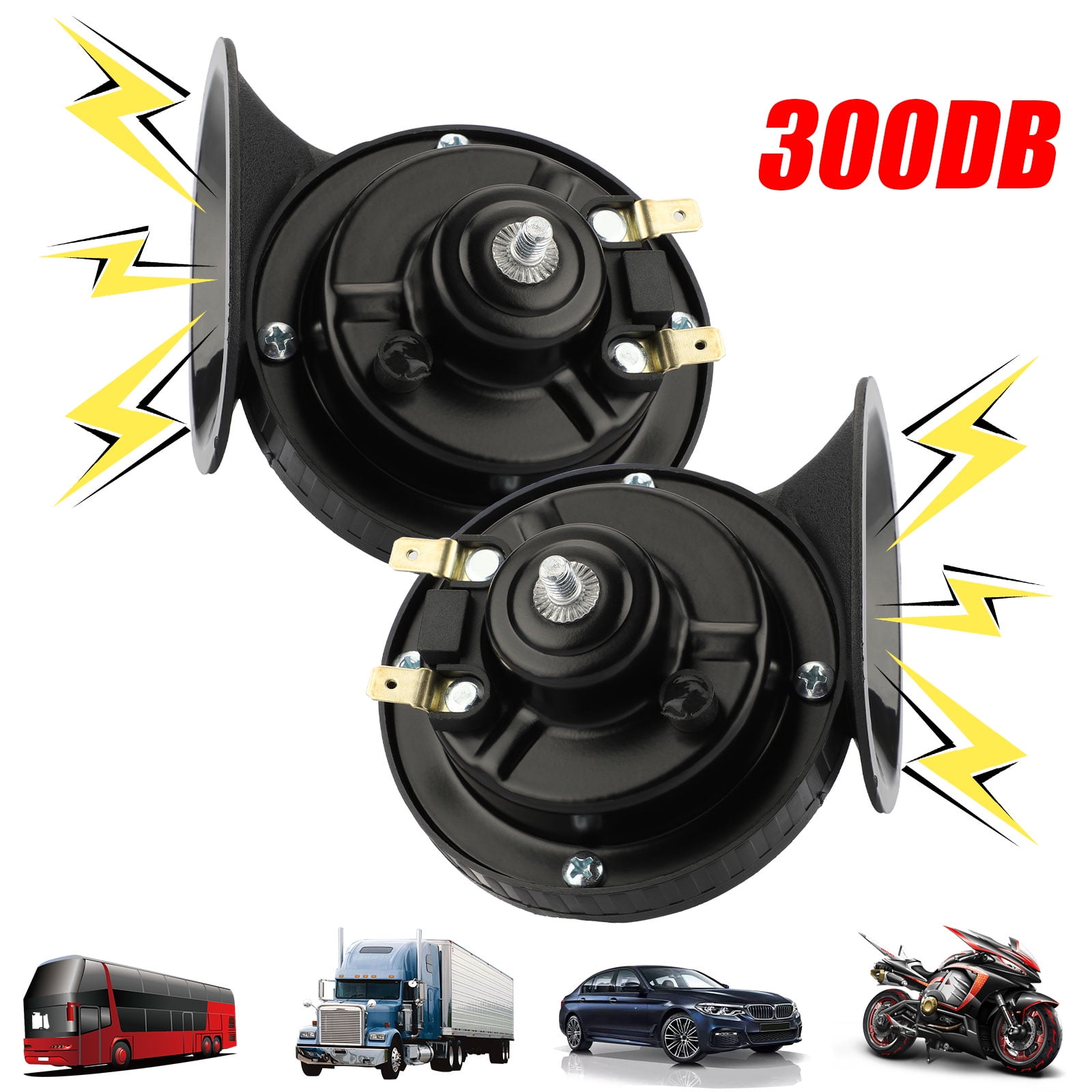 300DB Loud Train Horn, TSV Car Snail Horn Electric Snail Horn, Loud Air