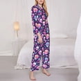 thumbnail image 3 of Balery Skull mushroom colorful cute Conjunto de Pijama con Estampado para Mujer, Conjunto de Dos Piezas con Manga Larga, Ropa de Dormir Suave con Bolsillos, Pijamas Cómodos-Large, 3 of 7