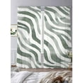 thumbnail image 2 of Abstract Lines Sheer Curtains 108 inches Long 2 Panels Set White Green Water Ripple Modern Art Sheer Window Curtain Rod Pocket Voile Drapes for Living Room/Bedroom, Each 52" W x 108" L, 2 of 7