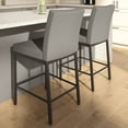 thumbnail image 5 of Amisco Perry Plus 26 In. Counter Stool - Taupe Grey Faux Leather / Dark Brown Metal, 5 of 9