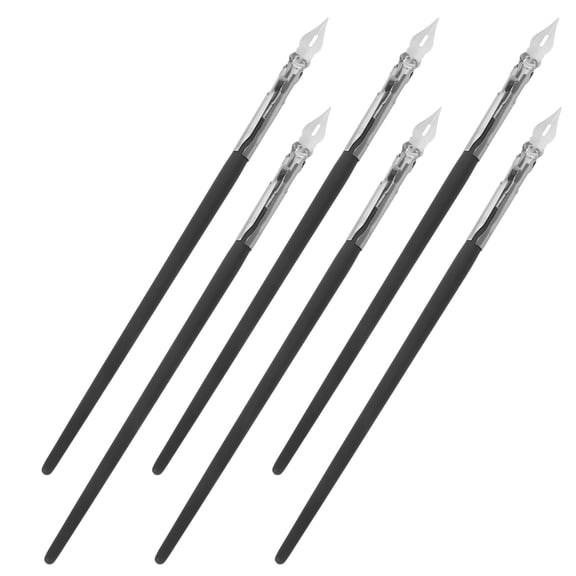 FOMIYES 6-Piece Plated Metal Dip Pen Set for , Artistic Drawing with Smooth Ink and Design