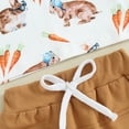 thumbnail image 4 of Toddler Boy Easter Shorts Outfit Bunny Carrot Print Short Sleeve T-Shirt with Elastic Solid Shorts, 4 of 6