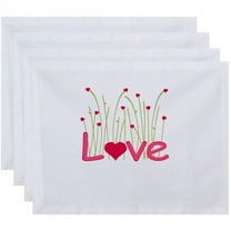 Simply Daisy 18" x 14" Valentine Print Placemats, Set of 4