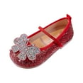 thumbnail image 1 of 2DXuixsh Chaussures de Robe pour Filles, Talons Bas, Chaussures de Fête, Mariage, Bal, Paillettes, Nœud, Sandales Plates Confortables, Douces, Mode, Brillantes, Rouges, Taille 10.5, 1 of 6