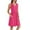 Hot Pink, variant on SMihono Sleeveless Summer Casual Dress with Pockets Womens V-Neck Knee Length Beach Hawaiian Dress for Vacation Fashion Sundresses Purple S