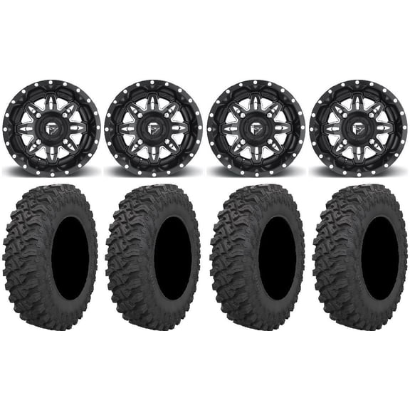 Fuel Lethal Black 15" Wheels 33" Pro Runner Tires Kawasaki Teryx Mule
