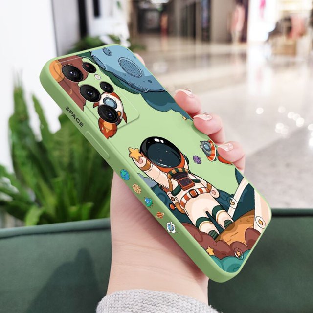 Hola Astronauta Funda De Para Samsung Galaxy S23 S22 S21 S20 Ultra Plus FE S10 S9 S10E Note 20 ultra 10 9 Plus Liquid Silicone Caso Fivean unisex