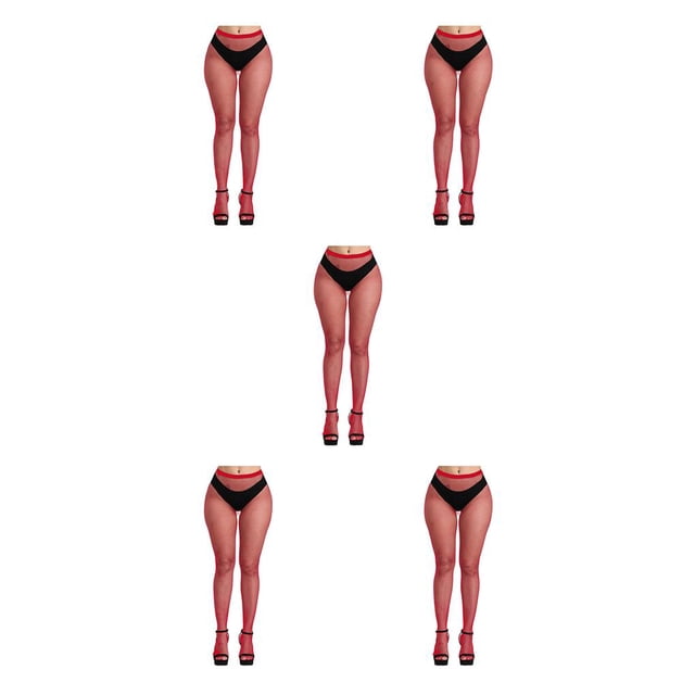 Minnieouse 1 par de pantimedias con tirantes moldeadores de tendencia, calcetines para el Día de San Valentín, medias de red cómodas al tacto, Rojo Libro en rústica de red pequeña 5Conjunto