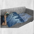 thumbnail image 6 of Boston Soft Flannel Fleece Throw Blanket, Massachusetts Skyline Illustration and Reflection in Water, Cozy Plush for Indoor and Outdoor Use, 50" x 60", Petrol Blue Slate Blue, by Ambesonne, 6 of 6