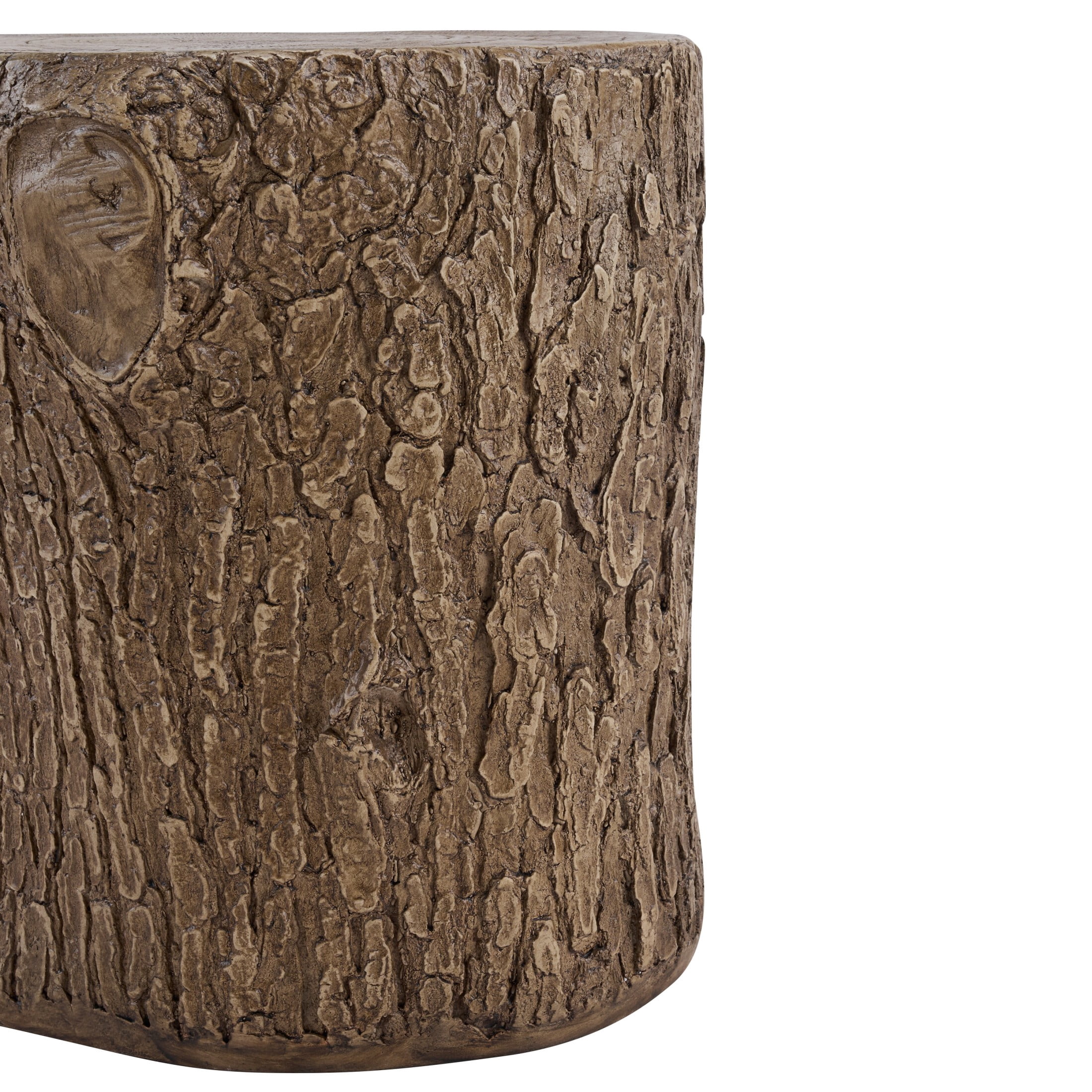 Christopher Knight Home 15.3” Tree Stump Side Table, MGO Accent Table with Realistic Wood Texture, Light Brown