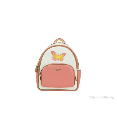 Coach (C8257) Mini Court Signature Coated Canvas Butterfly Motif Backpack Bag