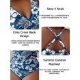 thumbnail image 3 of BERANMEY Plus Size Floral Print One Piece Swimsuit for Women Deep V Neck Slimming Tummy Control Tankini Swimsuits Womens with Bathing Suits Size XL-5XL, 3 of 6