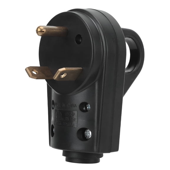GJX 30A 125V Male Plug Electrical Adapter with Ergonomic Grip Handle for RV Caravan Motorhome Trailer