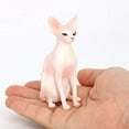 thumbnail image 4 of Holzlrgus Sphynx Cat Figurine Miniature Hairless Cat Model Sphynx Hairless Cat Statue for Home Decoration,Pink, 4 of 5
