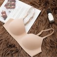 thumbnail image 2 of Bigersell Seamless Bra Women Soft Wireless Lightly Lined Comfort Bras Ladies Padded Bra No Underwire Solid Color Backless Hook and Eye Bra Closure Wire-Free T-Shirt Bra S-3-Khaki M, 2 of 2