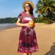 thumbnail image 4 of Balery Surreal Pink Headphones Vestidos sueltos de manga corta para mujer, vestidos de verano 2025, vestidos casuales de corte A con vuelo., 4 of 6