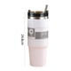 thumbnail image 3 of Taza de aislamiento de paja de 30 oz, termo de vacío para taza de agua de coche con pintura de diamante (blanco) Tmvgtek Para Estrenar, 3 of 8