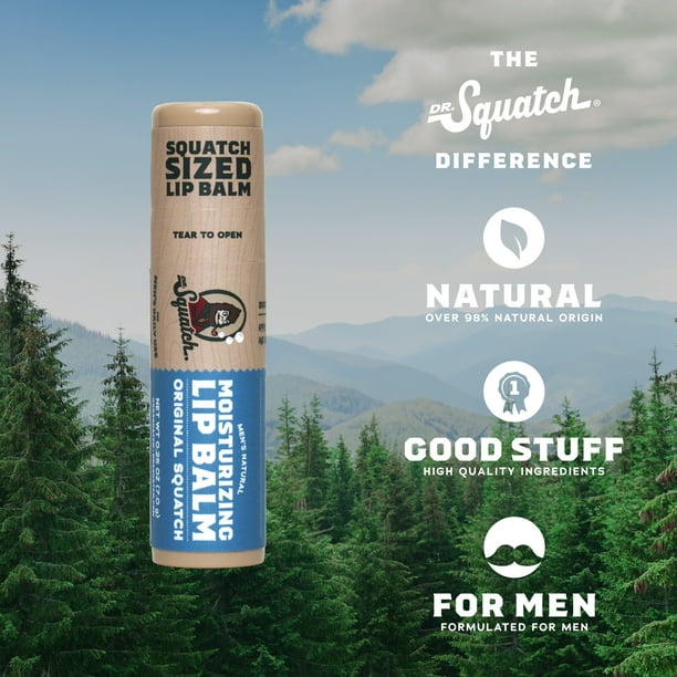 Dr. Squatch Mint Lip Balm for Men, 0.25 oz - Breakroom - Walmart