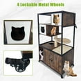 thumbnail image 3 of ChaoLink Cat Litter Box Enclosure, Wooden Cat House On Wheels with Multiple Platforms, Condo, Hammock, Scratching Mat for Hallway and Bedroom, Stylish Hidden Cat Washroom Furniture, RetroRetro color, 3 of 8