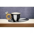 thumbnail image 2 of Ceramic Black and White Cup and Saucer with Diamond Ring Tea, 2 of 3