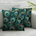 thumbnail image 3 of JRXY  Peacock Features Pillowcase Abstract Elegant Wild Animal Feather Super Soft Cozy Pillow Case Fade, Stain Resistant with Envelope Closure Pillow Cover Colorful King White, 3 of 5