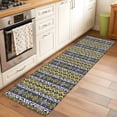 thumbnail image 3 of Yellow Navy Blue Geometric Large Area Rugs for Bedroom Living Room, Soft Non Slip Carpet Bedside Rug, Southwestern Ethnic Boho Rectangular Floor Cover Kitchen Accent Rug 2'x6' for Dining Room/Office, 3 of 9