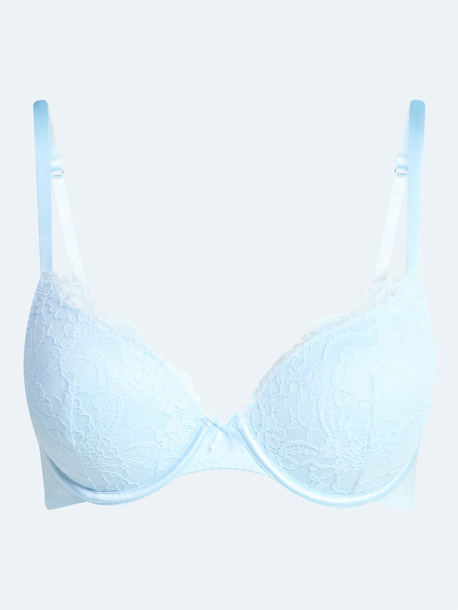 Joyspun Women's Bridal Lace and Satin Push Up Bra, Sizes XS-XXXL
